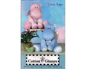 2000 14" Little Hippo Lavender Light Purple DIY Soft Sculpture Kit by Designer Cotton Ginnys 14" - Keepsake Quilting Kit 4214