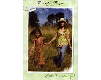 2006 Toddler Child Girls Little Prairie Girls Back Tie Dress Top Uncut Size 1,2,3,4,5/6,7/8,9/10,11/12 - Favorite Things Sewing Pattern L006
