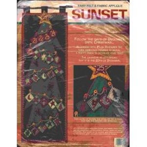 1996 Christmas Tree Advent Calendar NIP DIY Felt & Fabric Applique Kit by Designer Suzanna Lynne 36" long - Dimensions Sunset Kit 18094