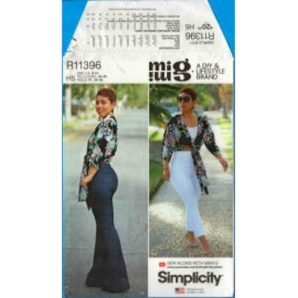 2022 Misses Kimono Sleeve Top & Slim or Bell Pants  Mimi G UC FF Size 6,8,10,12,14 OR 16,18,20,22,24 - Simplicity Sewing Pattern 11396 8655