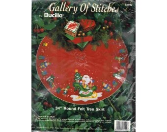 DIY Bucilla Christmas Village Holiday Town Church Felt Tree Skirt Kit  89076E 