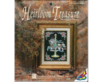 1992 Carousel Horse No Need to Count - Stamped Cross Stitch by  Lois Thompson 9" x 12" - Designs for the Needle Heirloom Treasure Kit 5247