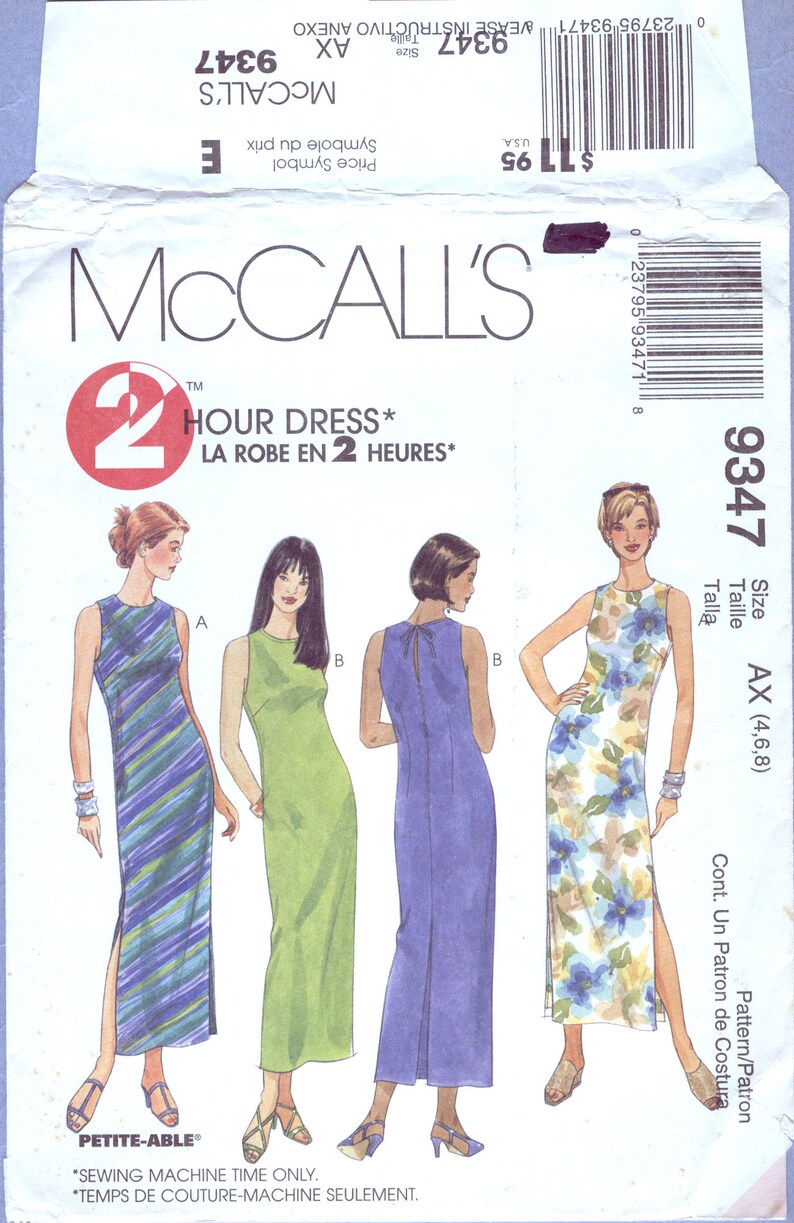 1998 Misses Back Zipper Sleeveless High Round Neck Dress Back or Side ...