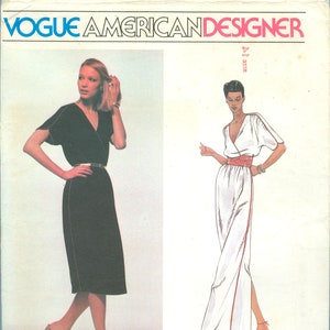 1990s Misses Blouson Dress Gown and Straight Skirt by Designer Kasper UC FF Size 10 Or 14 Vogue American Designer Sewing Pattern 2278 image 6