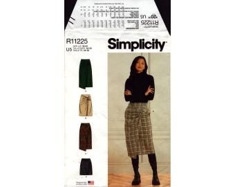 2021 Misses Faux Wrap Skirt with Twist or Button & Side Seam Pockets Uncut  Size 16,18,20,22,24 - Simplicity Sewing Pattern 11225