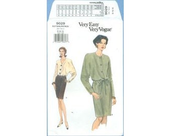 1994 Misses' Dress Uncut Factory Fold Size 8,10,12 - Very Easy Very Vogue Sewing Pattern 9029