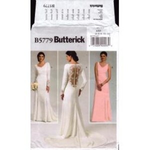 2012 Misses Floor Length V Neck Dress Gown Back Lace Button Closing Uncut  FF Size 4,6,8,10,12 - Butterick Sewing Pattern 5779 - Etsy