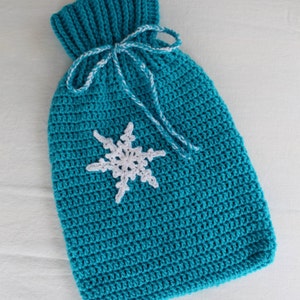 Crochet Pattern - Snowflake Hot Water Bottle Cover