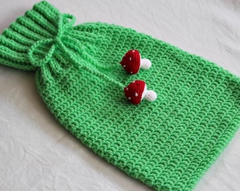 Crochet Pattern - Toadstool Hot Water Bottle Cover
