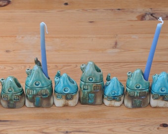 Hanukkah Menorah, Judaica, Hanukkah gift, Hanukkah Decoration, Jewish Candle holder, Jewish Menorah, Ceramics Menorah, Handmade Menorah