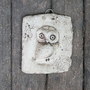Targa decorativa con gufo, regalo casalingo, piastrelle decorative, poco presente, ceramica fatta a mano, il gufo è un simbolo di intelligenza.