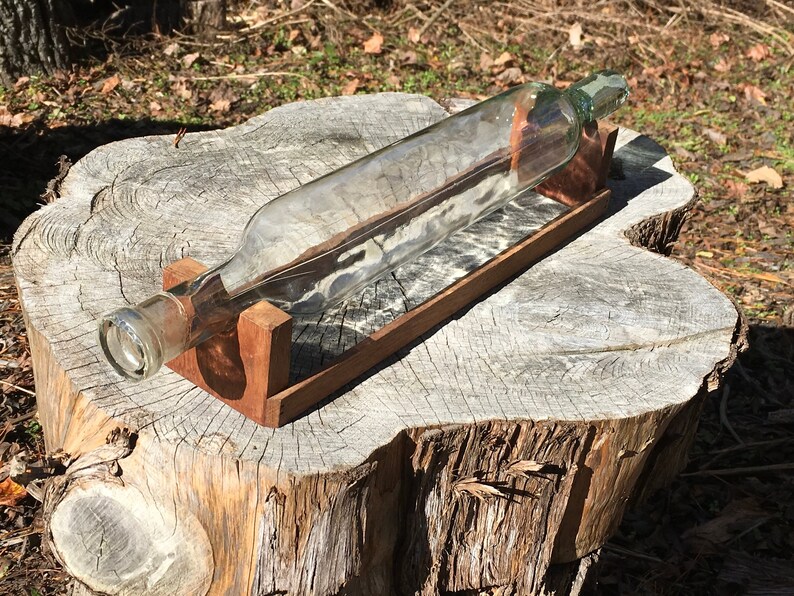 20\u201d Pastry Roller Glass Pastry Roller Vintage Green Glass Rolling Pin with Wood Cradle