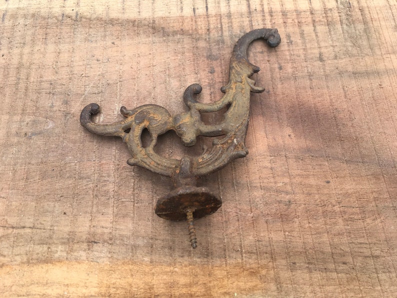 Decorative Rusty Iron Wall Hook Coat Hook Screw In Wall Hook Etsy