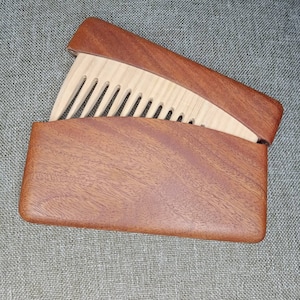 Wooden comb in a case. individual. laser engraving. Gift for mom, grandmother, sister, girlfriend, doctor, teacher.