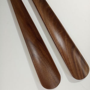 Black walnut shoe horn 30 inches long. Laser engraving. Gift for Christmas.