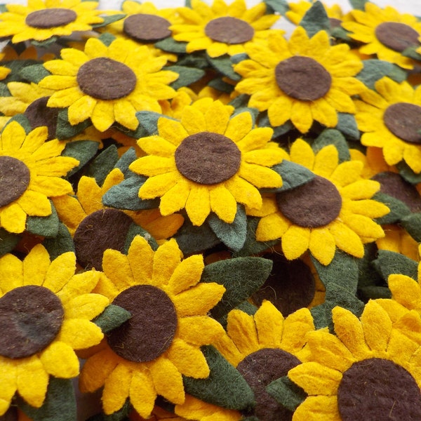 100! Miniature Paper Sunflowers, Handmade Mulberry Paper, Golden Yellow Sunflower, Card Making, Sunflower Wedding, Paper Flowers, 20mm/0.75"