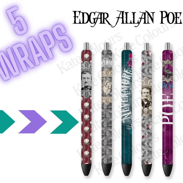 Poe Pen Wraps Digital Design for Epoxy Pen
