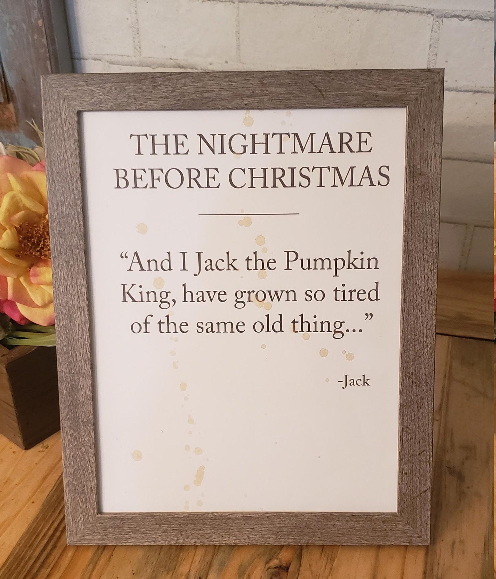 The Nightmare Before Christmas Movie Quote Distressed Book - Etsy