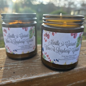 Anne of Green Gables Candle, Marilla's Raspberry Cordial and Currant Wine scented candle, Anne of Avonlea fragrance, non toxic, clean burnin