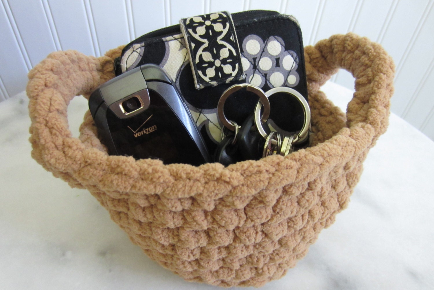 Kleine Runde Korb gehäkelt Aufbewahrung Körbe mit Griffen | Etsy