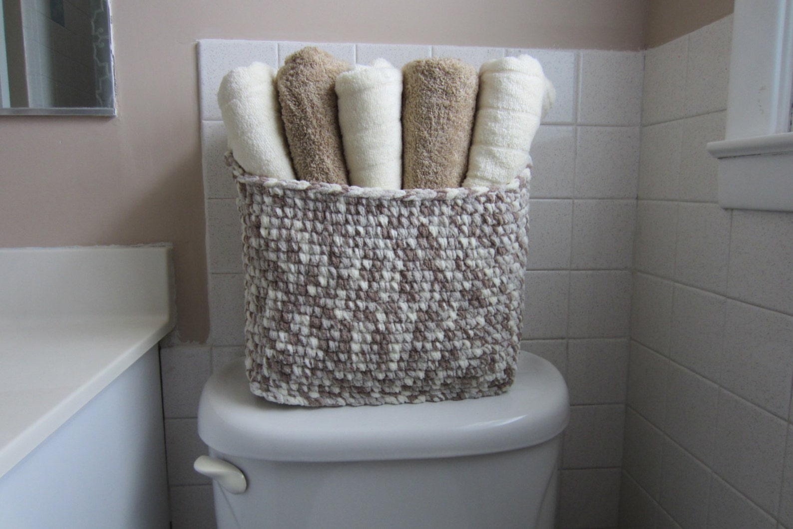 Towel Storage Basket Large Bin for Bathroom & Toiletries Etsy