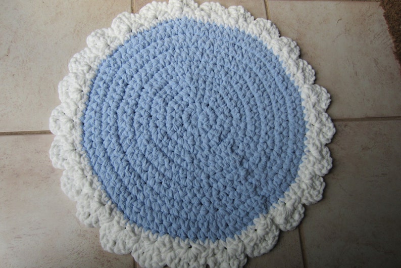 Tapete redondo de ganchillo manta de trapo estilo alfombra | Etsy