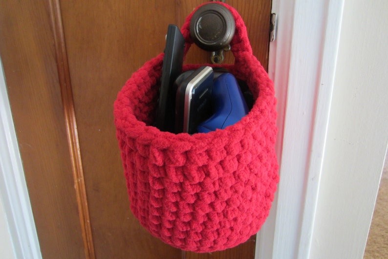 Crocheted Hanging Baskets Nesting Storage Basket Door Knob Etsy
