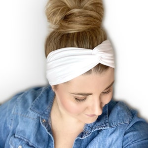 White Turban Headband Women, Headband for Women, Boho Headband, Twist Headband,  White Headband