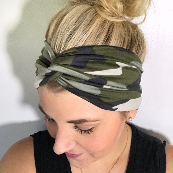 Camo Turban Headbands for Women Camouflage Headband Boho Etsy
