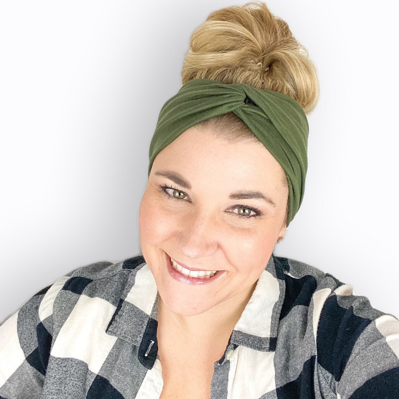 ShariRose Turban-Stirnband Aus Baumwolle – Breit, Weich, Dehnbar In Olivgrün