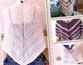 Téléchargement numérique pour tricoter le châle PRETTY BETTY, modèle tricot, patron tricot châle, tutoriel de châle tricot
