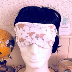 Sleep mask, night mask, travel mask COUNTRIES-CITIES, reversible in Oeko-Tex cotton, well-being beauty, relaxation, dad gift