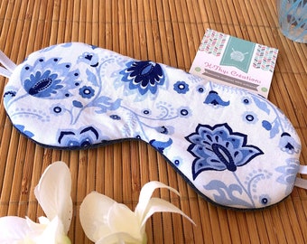 Night mask, sleep mask, adult travel mask, beauty wellness, reversible in jeans and Oeko-Tex cotton