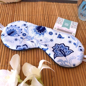 Night mask, sleep mask, travel mask for adults, beauty well-being, reversible in jeans and Oeko-Tex cotton