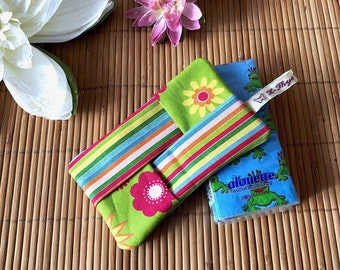 Etui Origami en tissu pour mouchoirs en papier, hippie flowers, fleurs, multicolore, arc-en-ciel, pop, cadeau pour mamie, cadeau pour maman