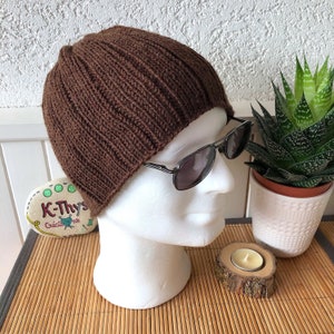 Chapéu de malha MARCO para homem, acrílico Oeko-Tex, marrom mocha, ideia de presente para homem, presente para ele, presente para adolescente