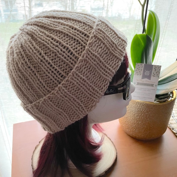 Bonnet mixte ANDREW, épais et chaud en laine et alpaga, beige blé, idée cadeau pour homme, cadeau pour lui, chapeau de ski homme