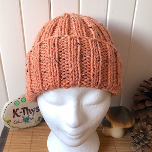 PDF tutorial digital download, ANDREW mixed ribbed hat, instructions for 3 needle sizes