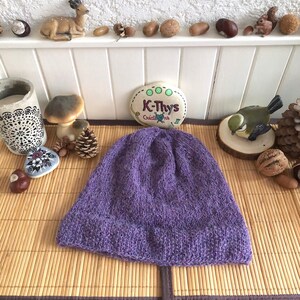 Bonnet MORRIGHAN slouchy tendance en 100% alpaga, mauve violet mix, cadeau pour femme, cadeau pour elle, cadeau pour fille image 4