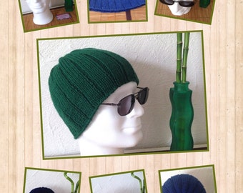 Tutoriel PDF téléchargement numérique pour tricoter le modèle du bonnet MARCO pour homme, patron de tricot bonnet