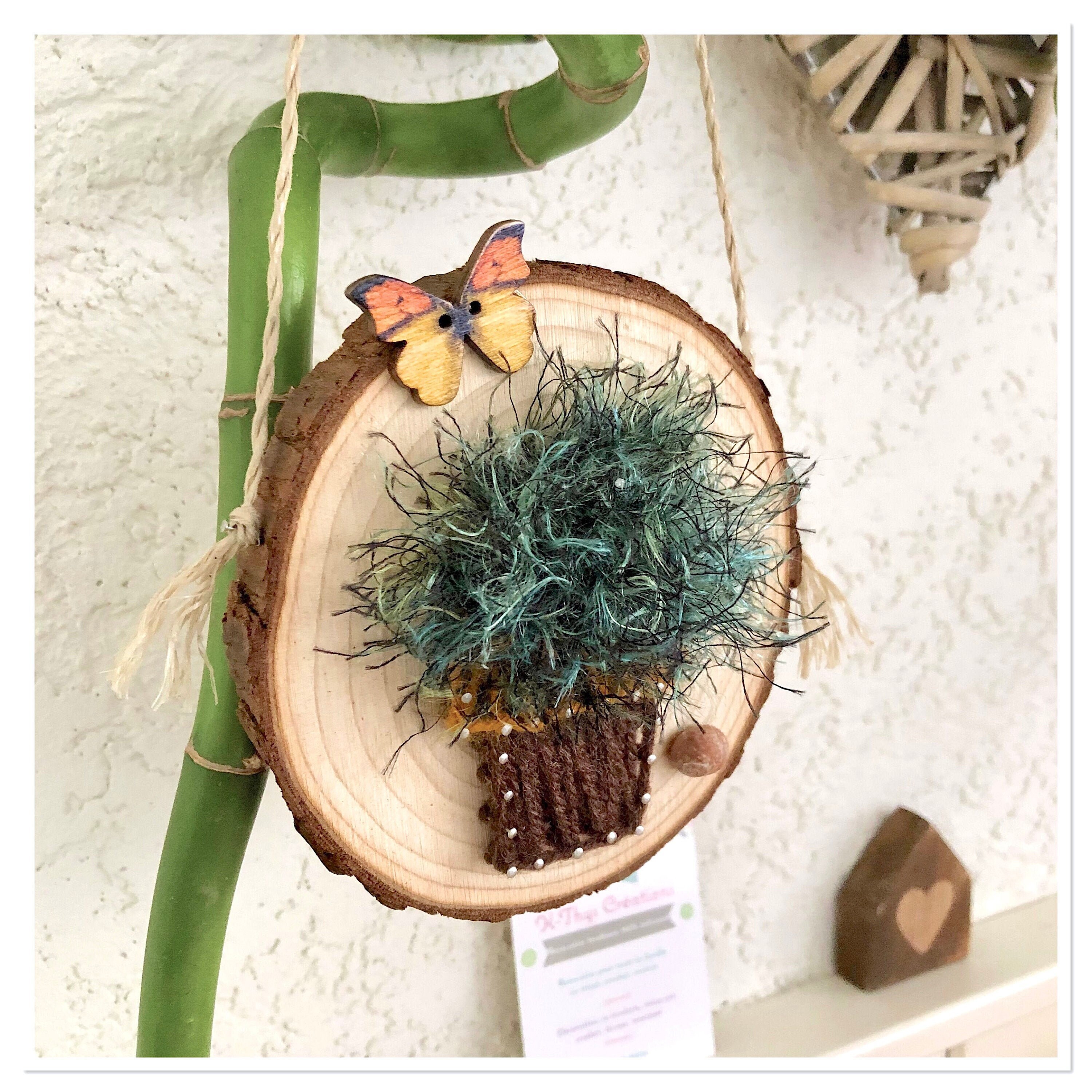 Suspension Décorative Plante en Fil Tendu, Plante Pot String Art, Cadeau Pour Maman, Idée Femme