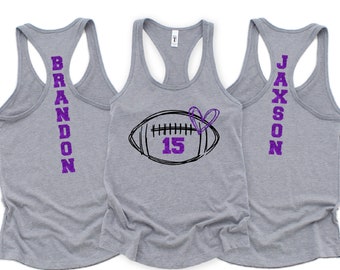 Custom Personalized Glitter Football Mom Tank Top Custom Football Mom shirt Senior Football Mom Tank Football Mama shirts