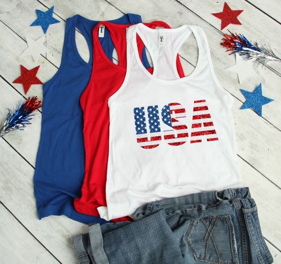 USA Tank Top- 4th of July Tank for Women- Patriotic Tank - Womens Fourth of July Tank - Independence Day Tank - Memorial Day Tank