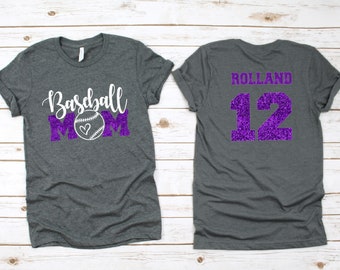 Glitter Baseball Shirts Baseball Mom Shirts Cute Baseball Shirts Baseball Shirts Baseball Bling Personalized Baseball Mom Shirts