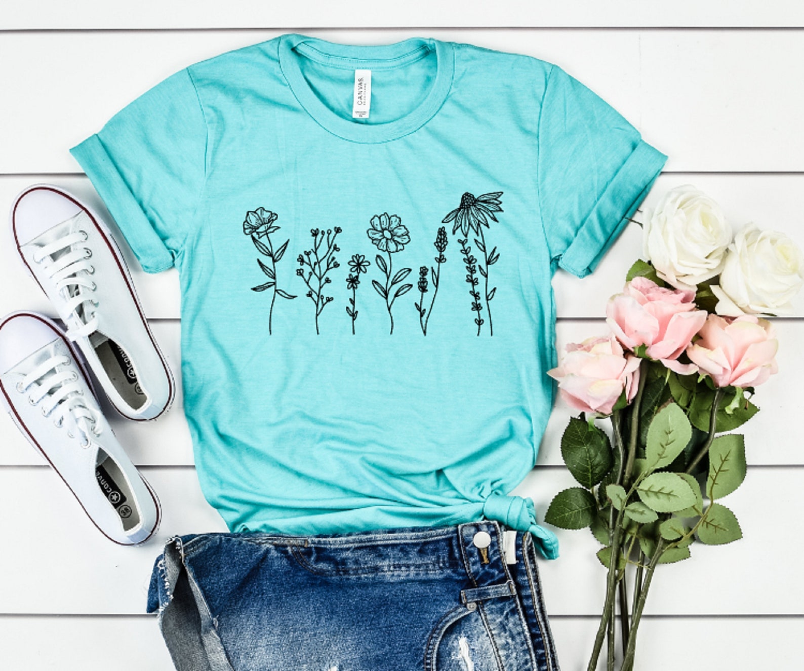 Shirt Wild Flower Blue