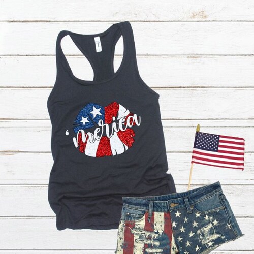 4TH OF JULY USA SPARKLE TOP