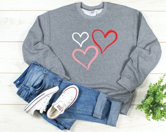 Valentines Day Heart Sweatshirt for Women | Valentines Sweatshirt | Heart Sweatshirt | Womens Valentines Day Sweatshirt | Valentines Shirt