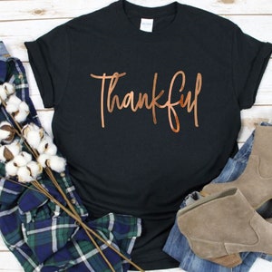 Thankful, Thankful Shirt Thanksgiving Shirt,fall Shirt, Thankful Tshirt ...