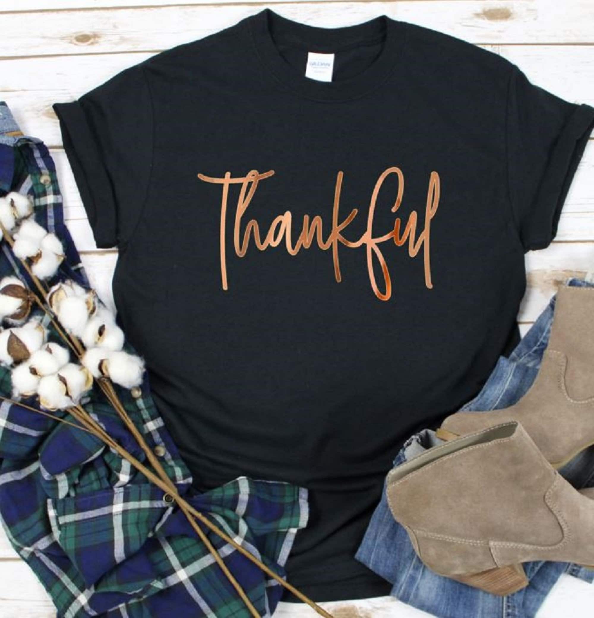 Thankful Thankful Shirt Thanksgiving Shirtfall Shirt | Etsy