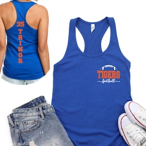 Custom Football Mom Tank Top Custom Football Team Name Shirt Football Mom Racerback Personalized with Player Name Number Football Spirit
